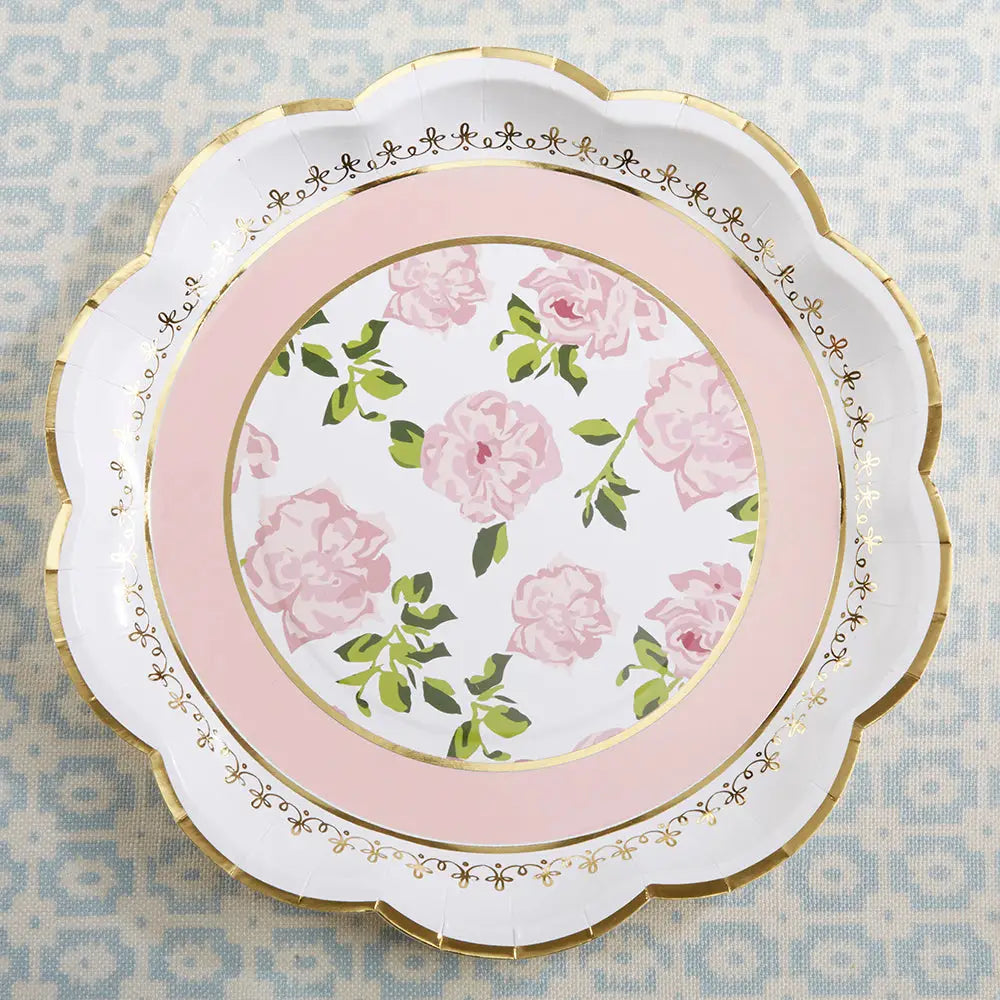 Pink Tea Time Whimsy 9 in. Premium Paper Plates